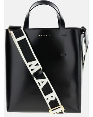 Marni Museo Small Leather Tote Bag - Black