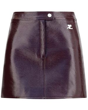 Courreges Bordeaux Cotton Mini Skirt - Purple