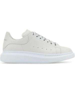 McQueen Chalk Leather Trainers With Chalk Leather Heel - White