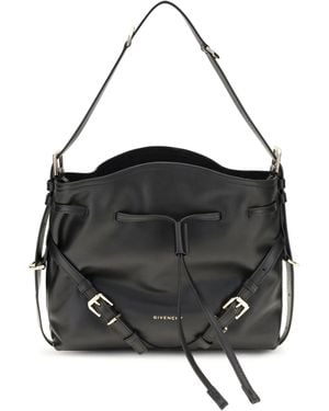 Givenchy Small Voyou Bucket Handbag Glossy Leather Calf Bos Taurus Bags - Black