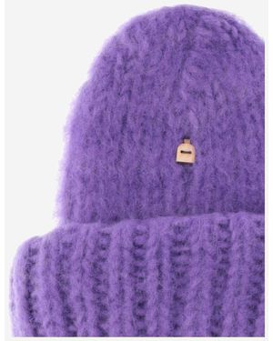 Myssy Handmade Wool Beanie Hat - Purple