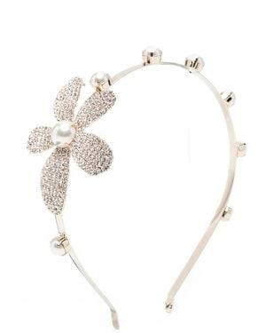 Rosantica Crystal-Embellished Faux-Pearl Headband - Metallic