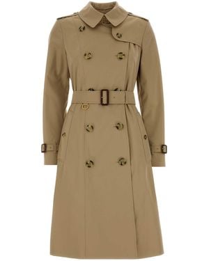 Burberry Twill Trench Coat - Natural