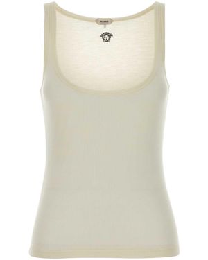 Versace Cream Wool Tank Top - Natural