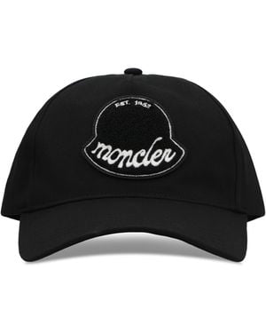 Moncler Baseball Cap With Logo Cotton Hat - Black
