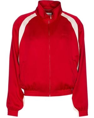 Saint Laurent Satin Teddy Jacket - Red