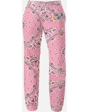 MC2 Saint Barth Cotton Sweatpants Odalys Jr With Bandana Print Pant - Pink