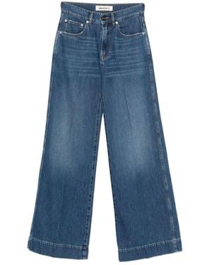 Semicouture Hayley Wide-Leg Denim Jeans - Blue