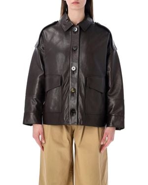 Sessun Harriboyd Oversized Lambskin Leather Jacket - Black