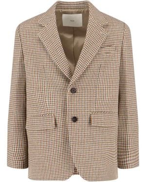 DUNST Single-Breasted Wool Blend Blazer - Natural