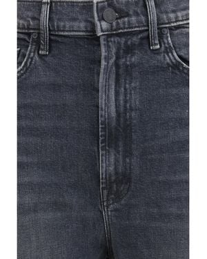 Mother Half Pipe Flood Cuff Fray Jeans Say You'Re Sorry Cotton; Elastane - Blue