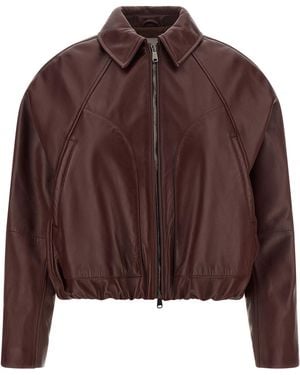 Brunello Cucinelli Calfskin Leather Jacket Clothing - Brown