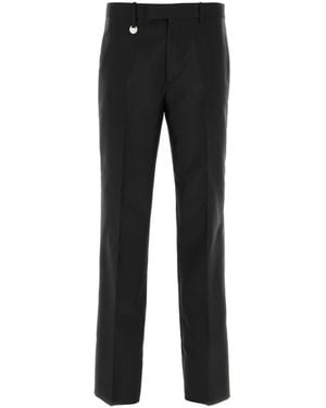 Burberry Burberry Wool Blend Wide-Leg Pants - Black