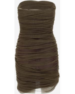Saint Laurent Dress Tulle Bustier Silk - Green