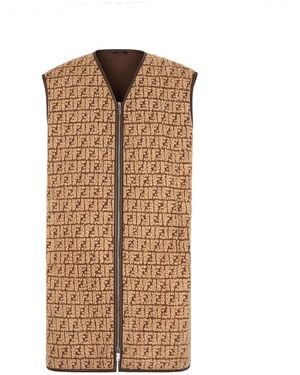 Fendi Luxurious Monogrammed Zip-Up Vest For - Brown