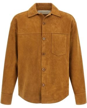 Ami Paris Lamb Leather Jacket Clothing - Brown
