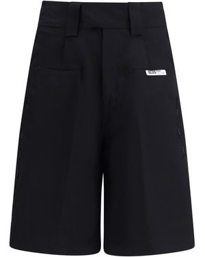 Gcds Shorts With Logo Piping Cotton; Elastane Bermuda - Blue