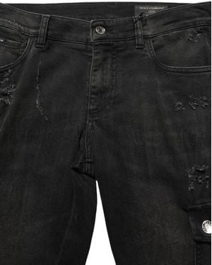 Dolce & Gabbana Distressed Cargo Cotton Denim Jeans Clothing - Black