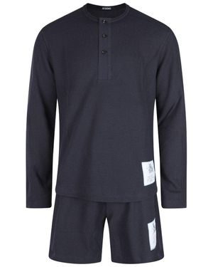 Jacquemus Ribbed Two-Piece Pyjama Set - Blue