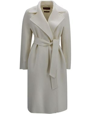 Max Mara Midi Wrap Coat With Matching Belt - Gray