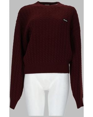 ROTATE BIRGER CHRISTENSEN Cable Knit Jumper Wool-Cashmere Jumpers - Red