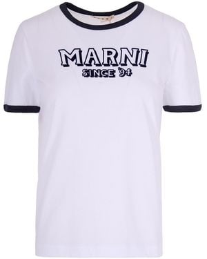 Marni T-Shirt With Contrasting Edges - Blue