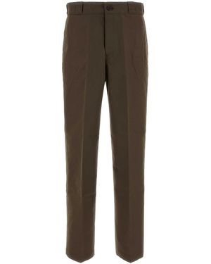Prada Brown Canvas Pant - Multicolor