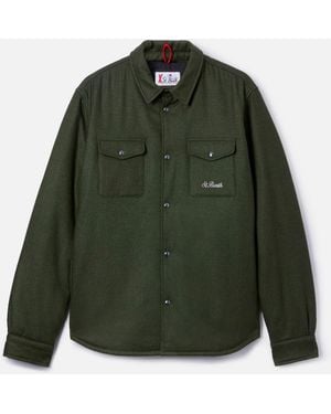 MC2 Saint Barth Woolly Overshirt Chalet With St. Barth Embroidery __Single__ Jacket - Green