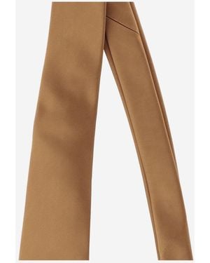Saint Laurent Silk Satin Tie Ties & Bow - Brown