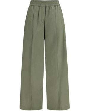 Brunello Cucinelli Mixed Cotton Trousers Cotton; Polyamide - Green