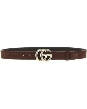 Gucci Gg Marmont Belt - White