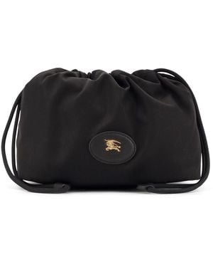 Burberry Horseshoe Drawstring Clutch Bag - Black