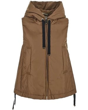 Max Mara Water-resistant Technical Canvas Gilet - Brown