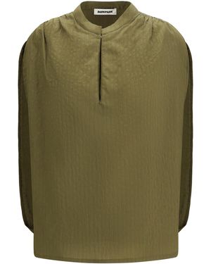 DARKPARK Tracy Textured Gathered Blouse Modal; Polyamide; Polyester Shirt - Green