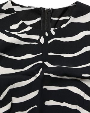 Dolce & Gabbana Zebra Sleeveless Cropped Tank Top And Viscose Elastane - Black