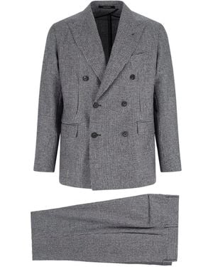 Tagliatore Double-Breasted Virgin Wool Suit - Grey