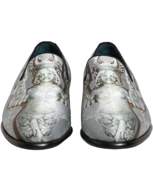 Dolce & Gabbana Gray Baroque Angel Velvet Men Loafers Men\'s Shoes Dolce & Gabbana Gray Baroque Angel Velvet Men Loafers Men main image 2