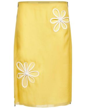 Fendi Silk Midi Skirt - Yellow