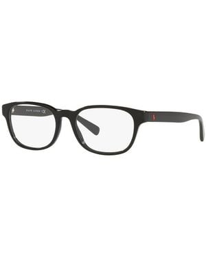 Polo Ralph Lauren Eyeglasses Round Full Rim, Shiny Frame And Clear Demo Lenses Lens Ph2244F5001 Sunglasses - Black