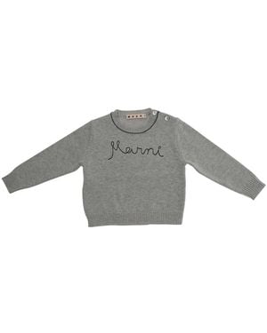 Marni Crew Neck Sweater, Cotton Tops - Gray