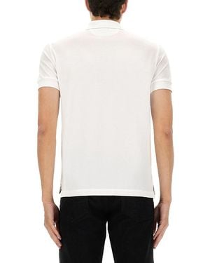 Tom Ford Pique Polo Shirt Lyocell - White