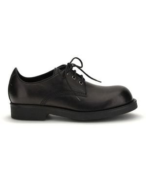 MM6 by Maison Margiela Calf Leather Bos Taurus Oxfords And Derbies Shoe - Black