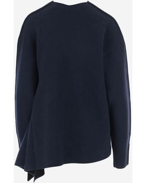 Carven Cashmere Sweater Asymmetric Hem - Blue