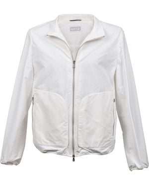 Brunello Cucinelli Panama Lightweight Zip Front Jacket Clothing - Gray
