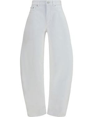 Alaïa Jeans Barrel Denim Cotton - White