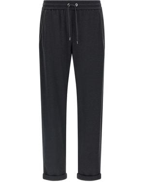 Brunello Cucinelli Cotton Sweatpants (Workout Pants) - Blue