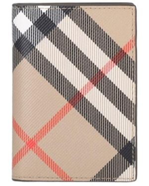 Burberry Check Fold Card Holder - White