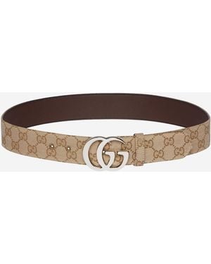 Gucci Belt Gg Marmont Fabric - Brown