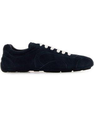 Prada Dark Suede Montecarlo Sneakers - Blue