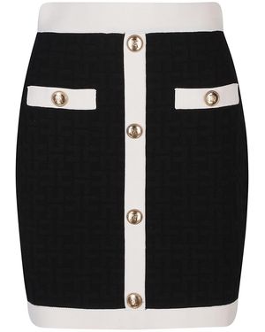 Elisabetta Franchi Viscose Polyamide Knit Mini Skirt - Black